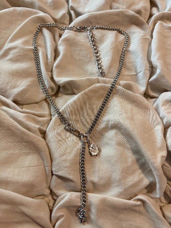 Free People Jewelry - Free People Silver Layered Chain Sun Charm Necklace